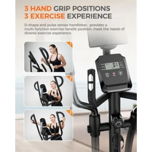 Elliptical Machines for Home Use with Hyper-Quiet Magnetic Driving System, 16-Level Adjustable Resistance,400LBS Weight Capacity