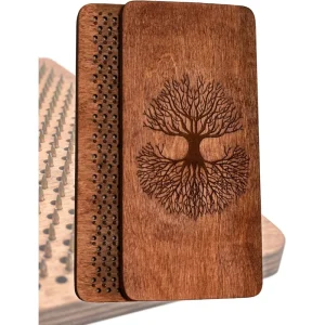 Sadhu board, Wooden Yoga Board for Acupressure and Meditation with Nails for Deep Tissue Massage, Nails Distance 0.39 In (10 mm)