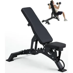 Bench 1000LB Capacity, Adjustable FID Workout Bench Weight Lifting, Bench Press for Gym and Home Gym