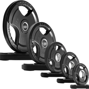 RitFit 2-Inch Olympic Rubber Grip Weight Plates – Strength Training Barbell Plates (Single)