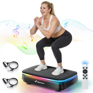 MERACH Vibration Plate Exercise Machine with LED Lights & Whole Body Workout